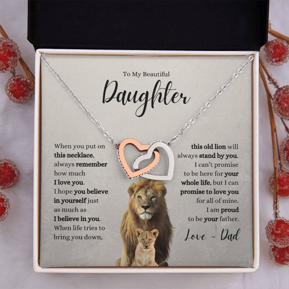Daughter Necklace ~ Believe in Yourself ~ Proud to be Your Father ~ Love Dad