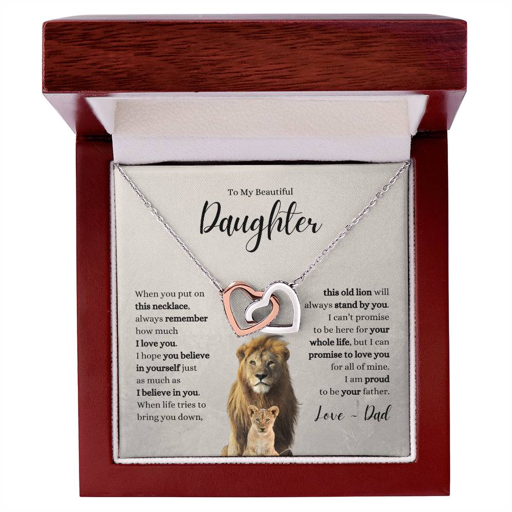Daughter Necklace ~ Believe in Yourself ~ Proud to be Your Father ~ Love Dad