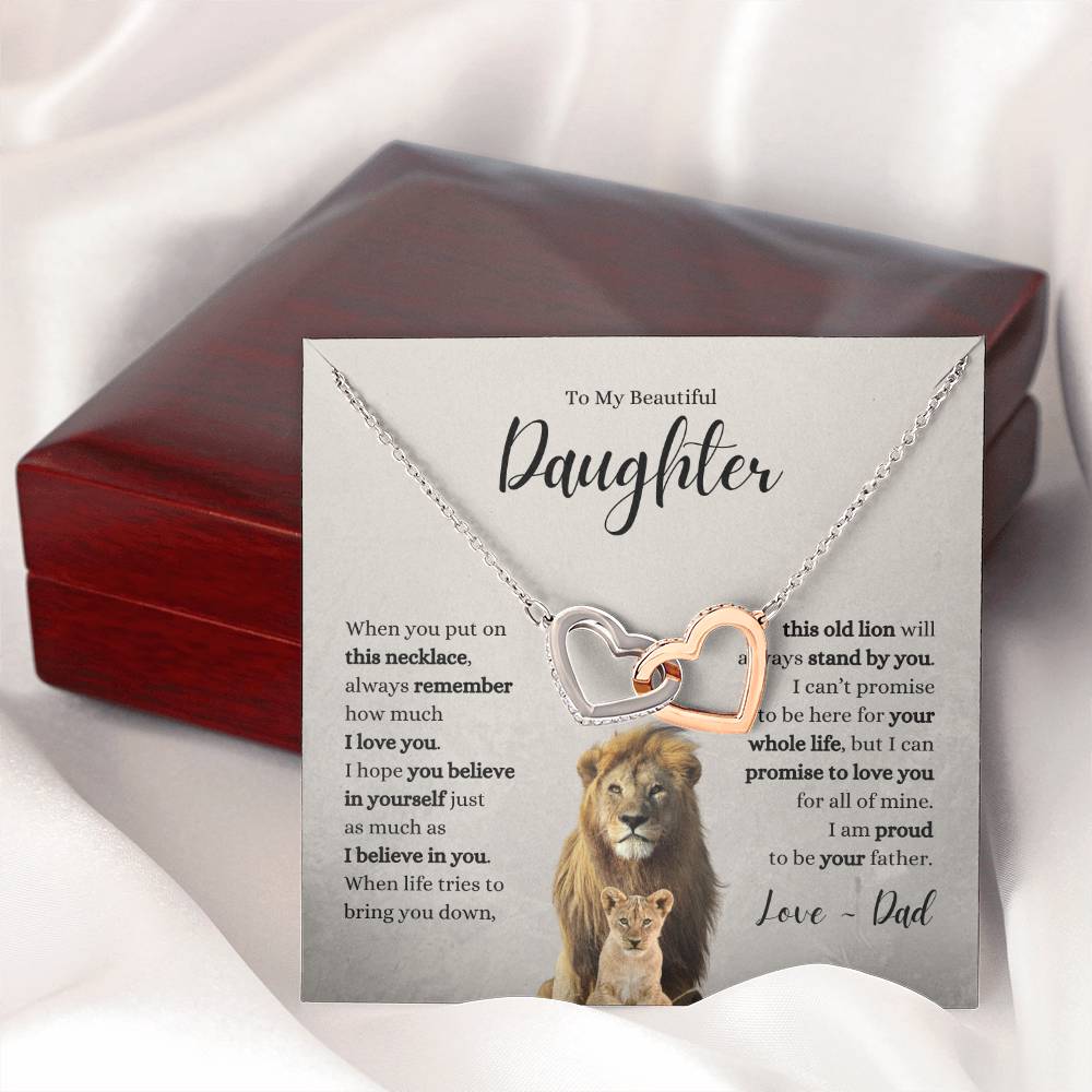 Daughter Necklace ~ Believe in Yourself ~ Proud to be Your Father ~ Love Dad