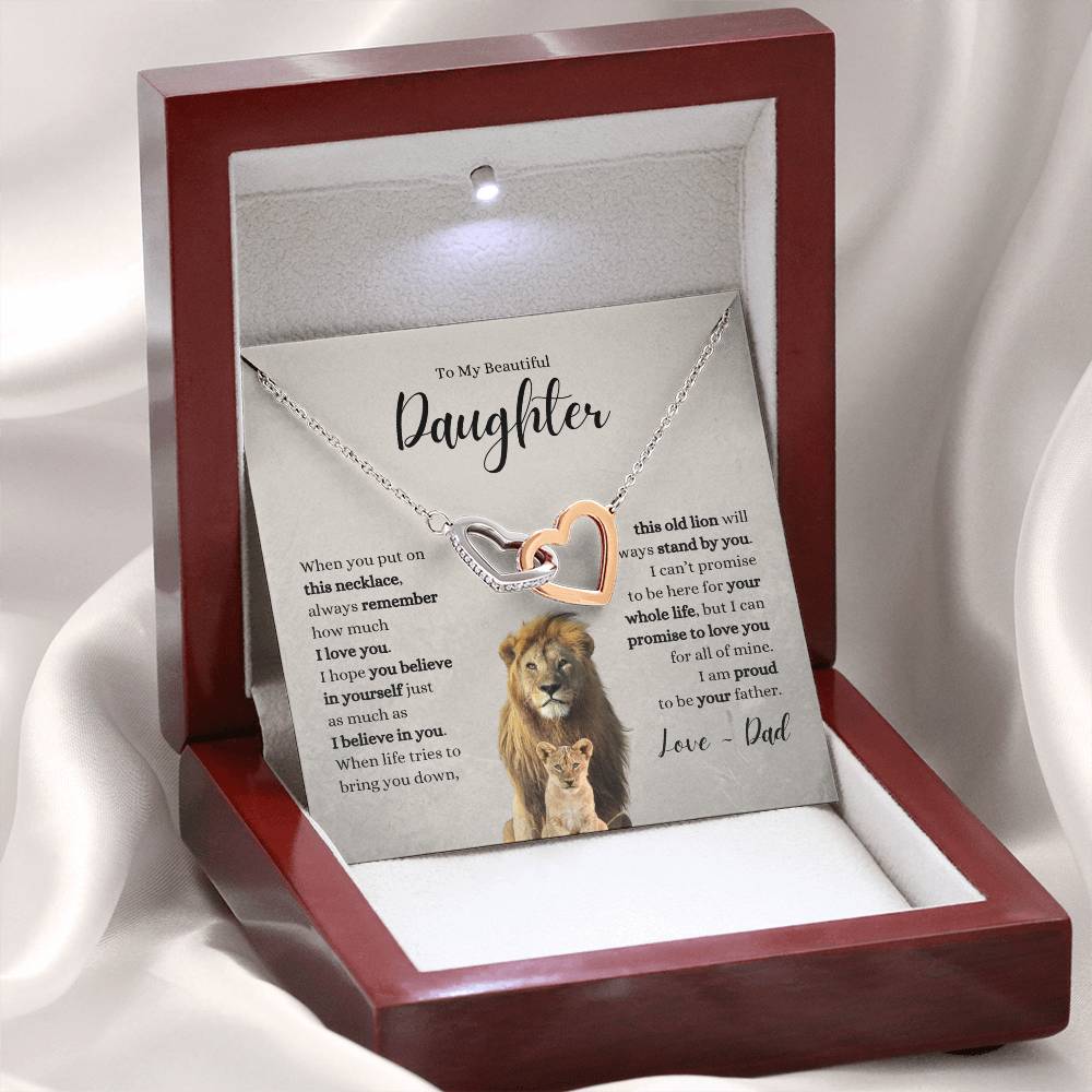 Daughter Necklace ~ Believe in Yourself ~ Proud to be Your Father ~ Love Dad