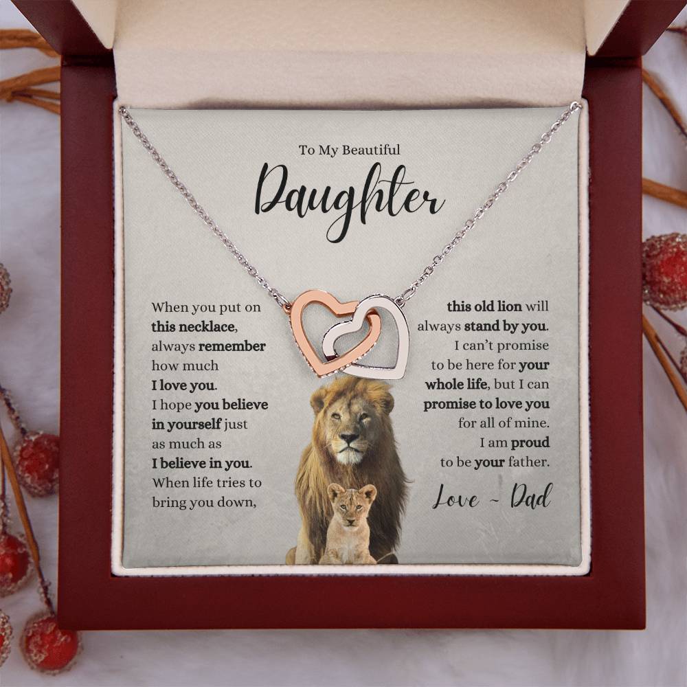 Daughter Necklace ~ Believe in Yourself ~ Proud to be Your Father ~ Love Dad