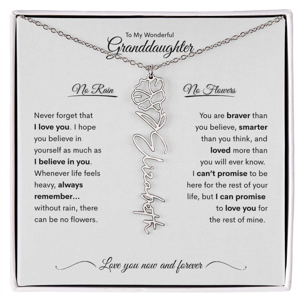 Personalized Birth Flower Name Necklace for Your Granddaughter 💖