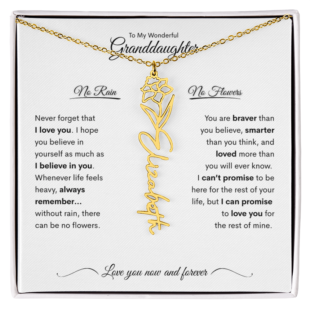 Personalized Birth Flower Name Necklace for Your Granddaughter 💖