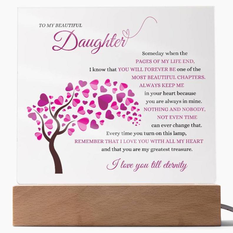 Beautiful Daughter Keepsake Gift ~ Love for Eternity ~ Color Changing Lamp