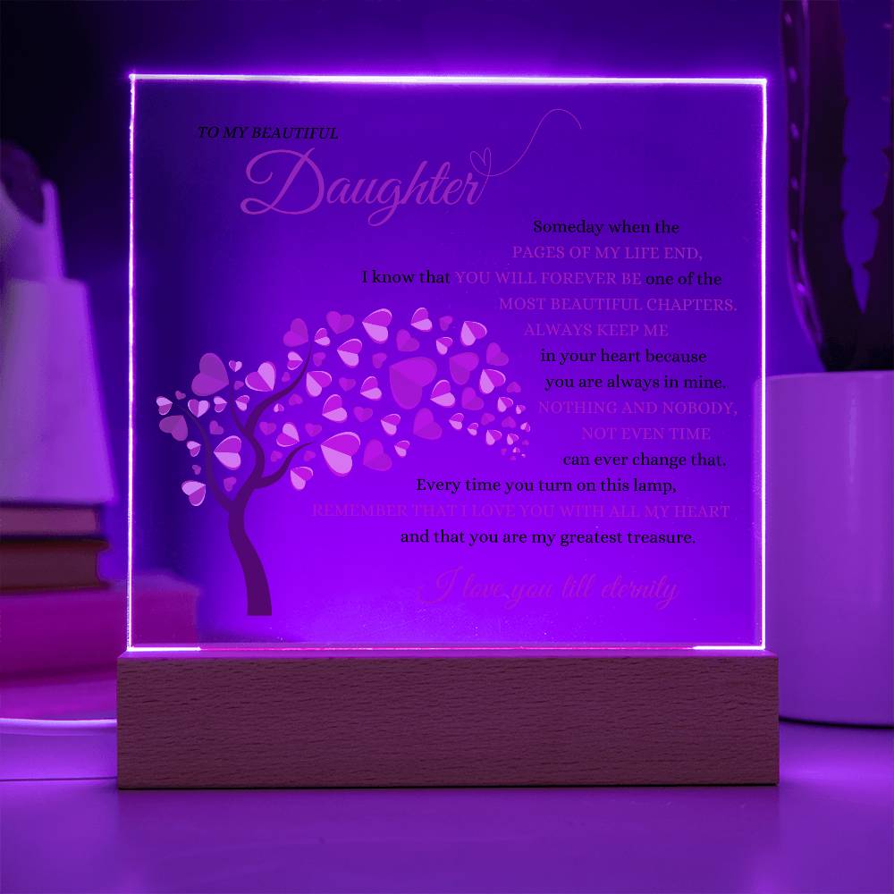 Beautiful Daughter Keepsake Gift ~ Love for Eternity ~ Color Changing Lamp