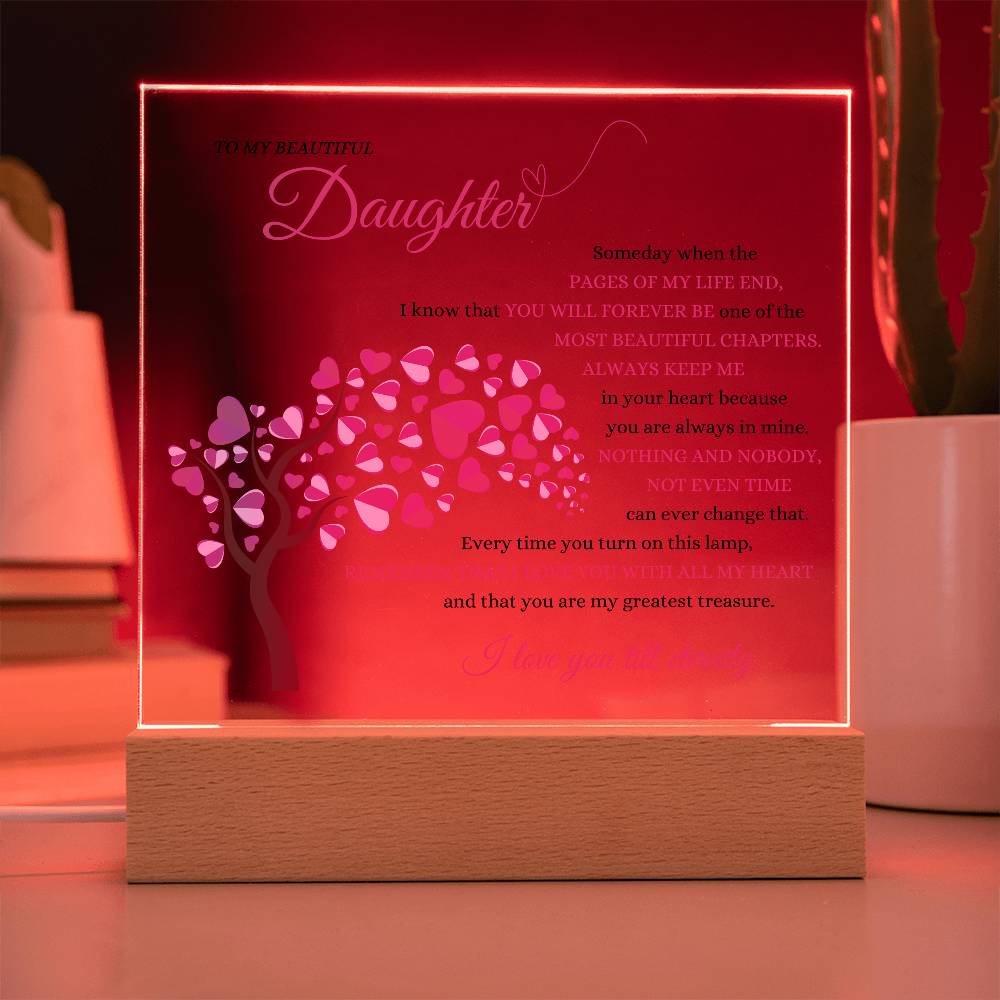 Beautiful Daughter Keepsake Gift ~ Love for Eternity ~ Color Changing Lamp