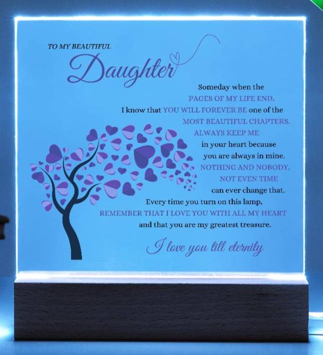 Beautiful Daughter Keepsake Gift ~ Love for Eternity ~ Color Changing Lamp