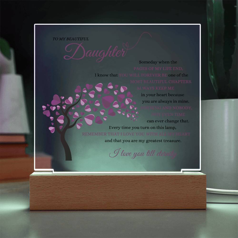 Beautiful Daughter Keepsake Gift ~ Love for Eternity ~ Color Changing Lamp