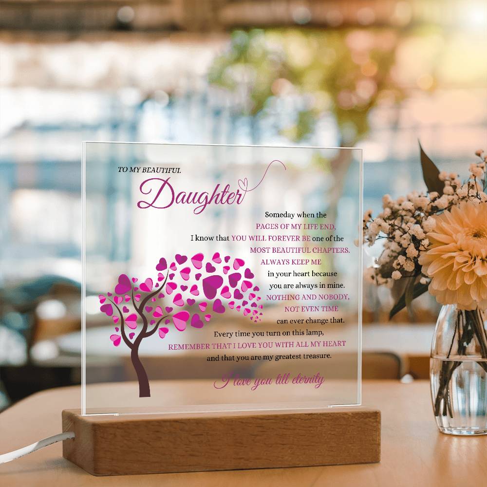 Beautiful Daughter Keepsake Gift ~ Love for Eternity ~ Color Changing Lamp