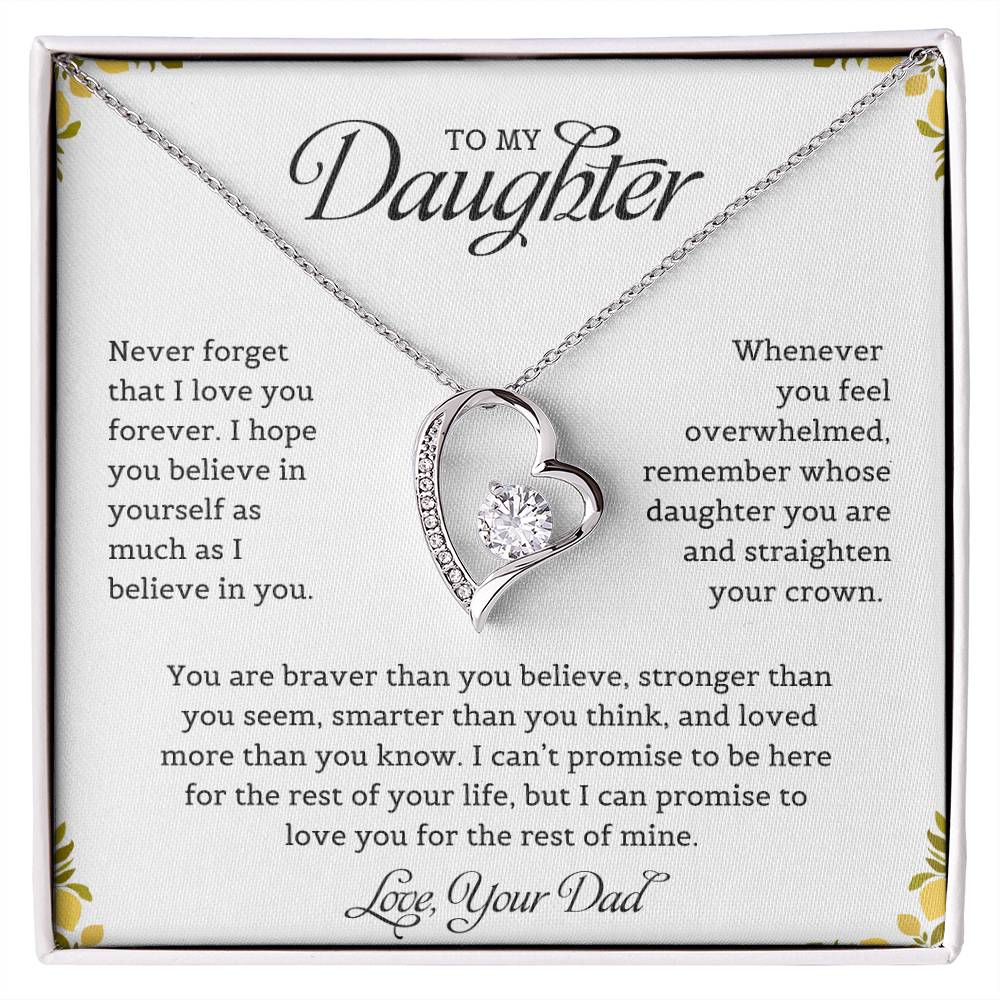 To My Daughter | Never Forget That I Love You, Dad - Forever Love Necklace