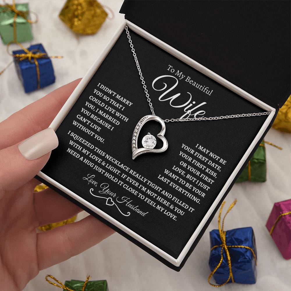 To My Beautiful Wife | Forever Love Necklace - SolidBW