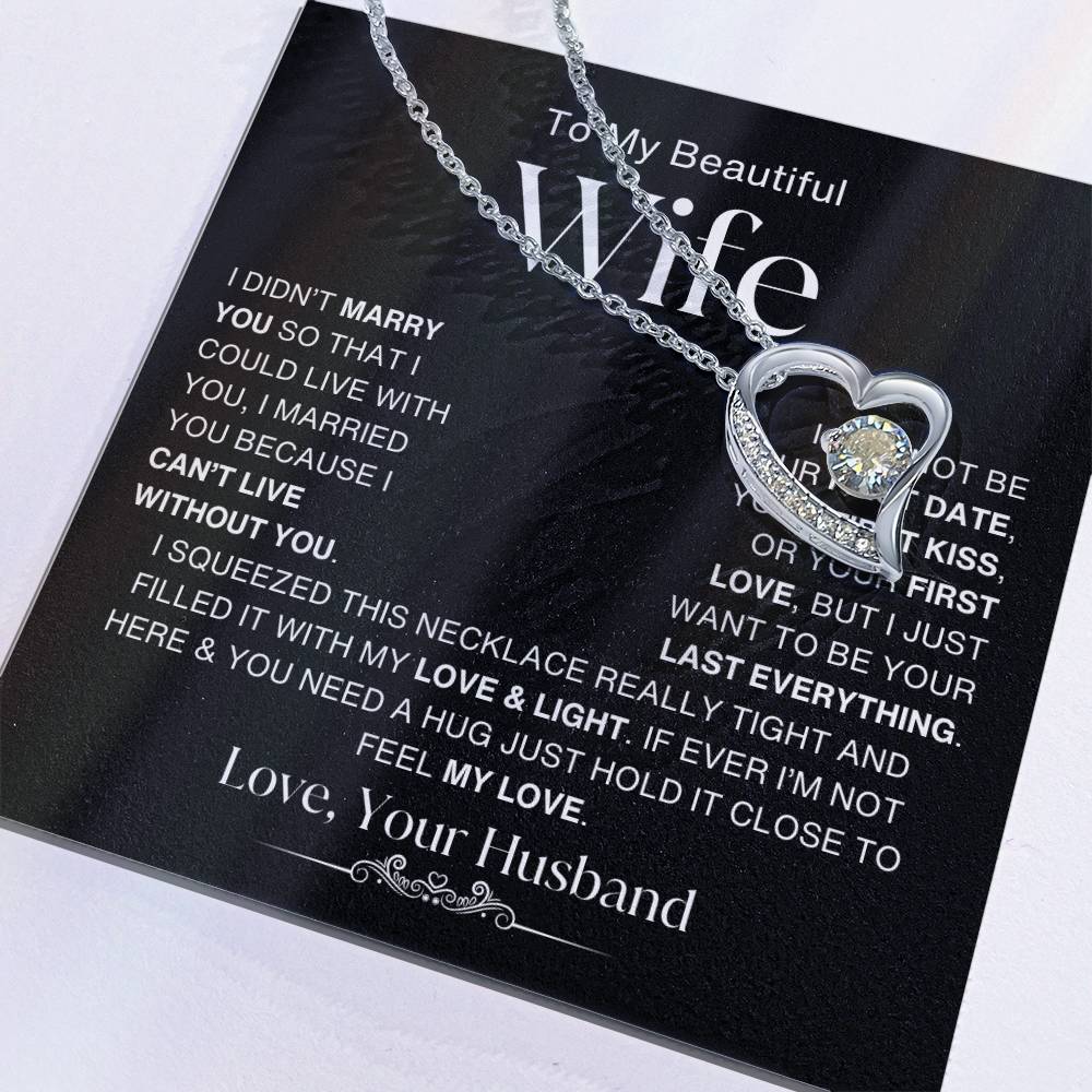 To My Beautiful Wife | Forever Love Necklace - BWv2