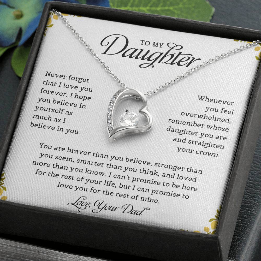 To My Daughter | Never Forget That I Love You, Dad - Forever Love Necklace