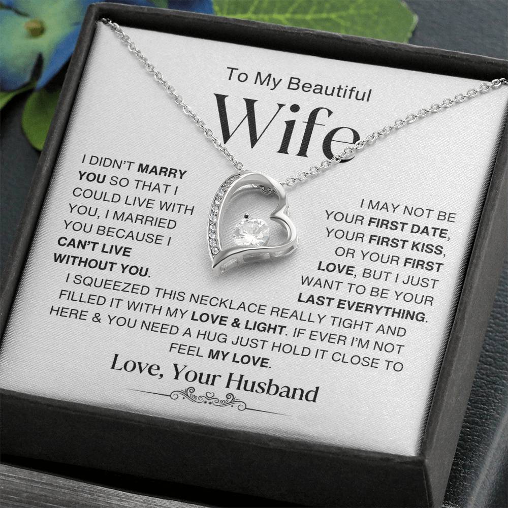 To My Beautiful Wife | Forever Love Necklace - WBv2