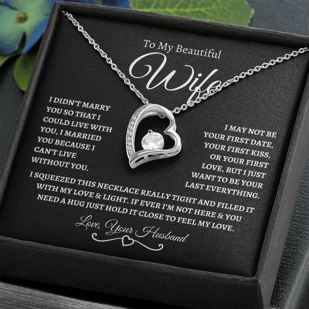 To My Beautiful Wife | Forever Love Necklace - SolidBW