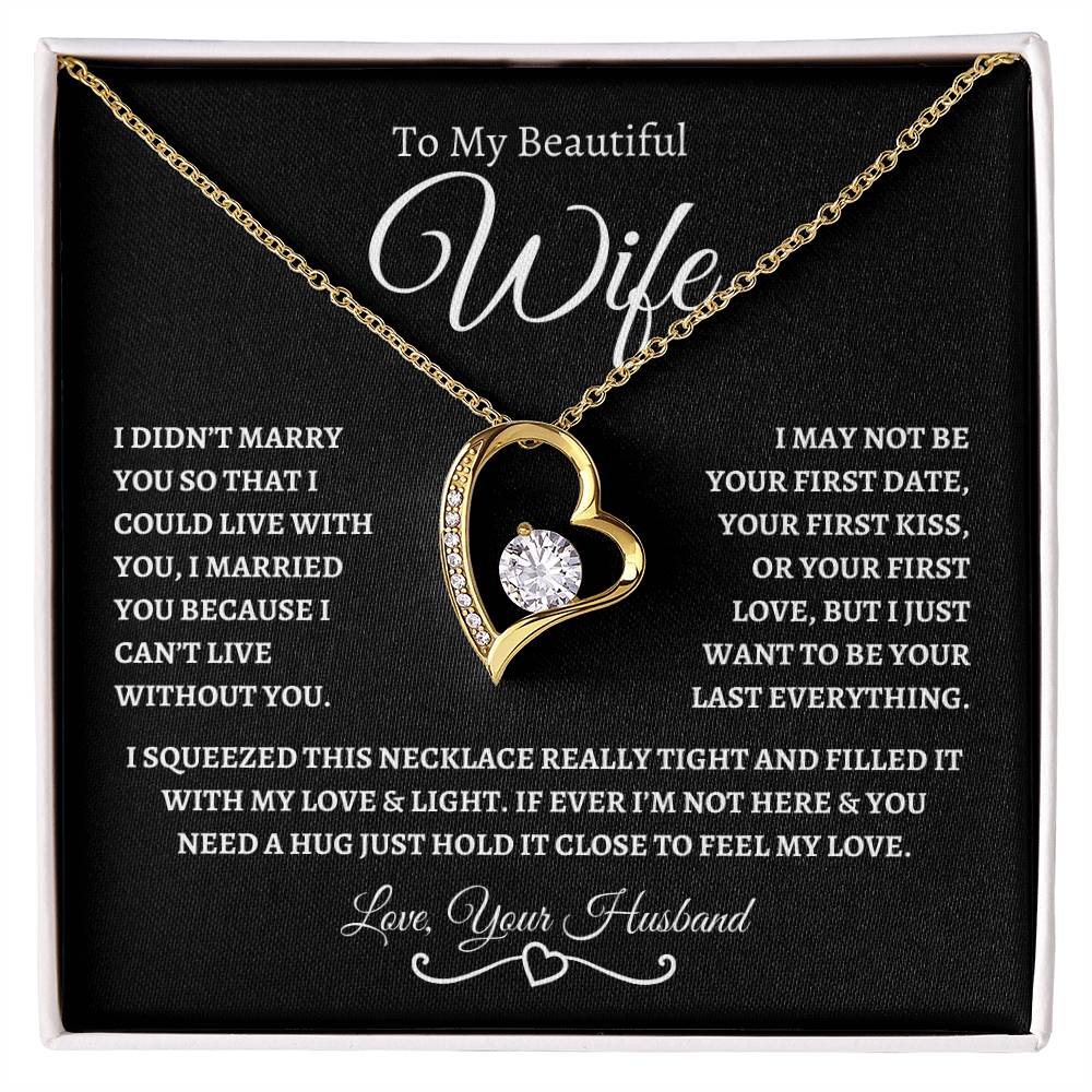To My Beautiful Wife | Forever Love Necklace - SolidBW