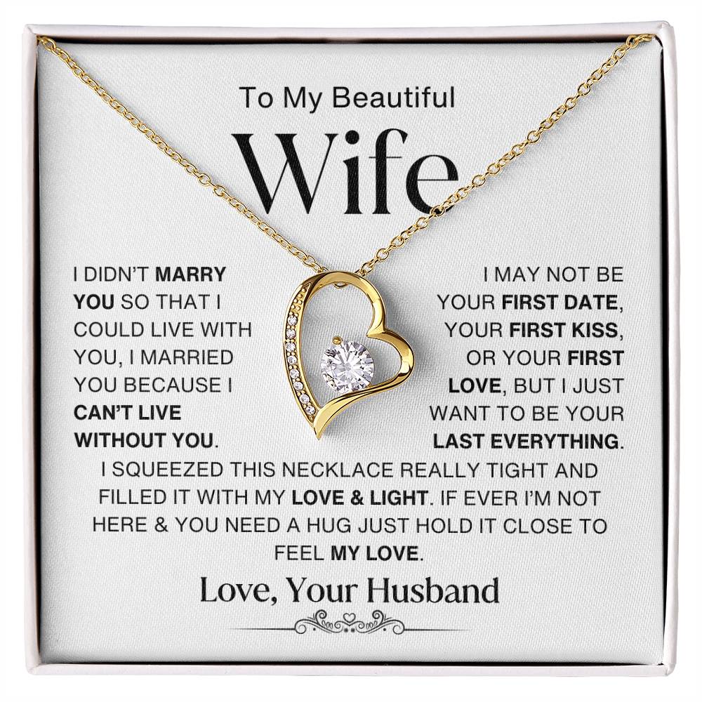 To My Beautiful Wife | Forever Love Necklace - WBv2