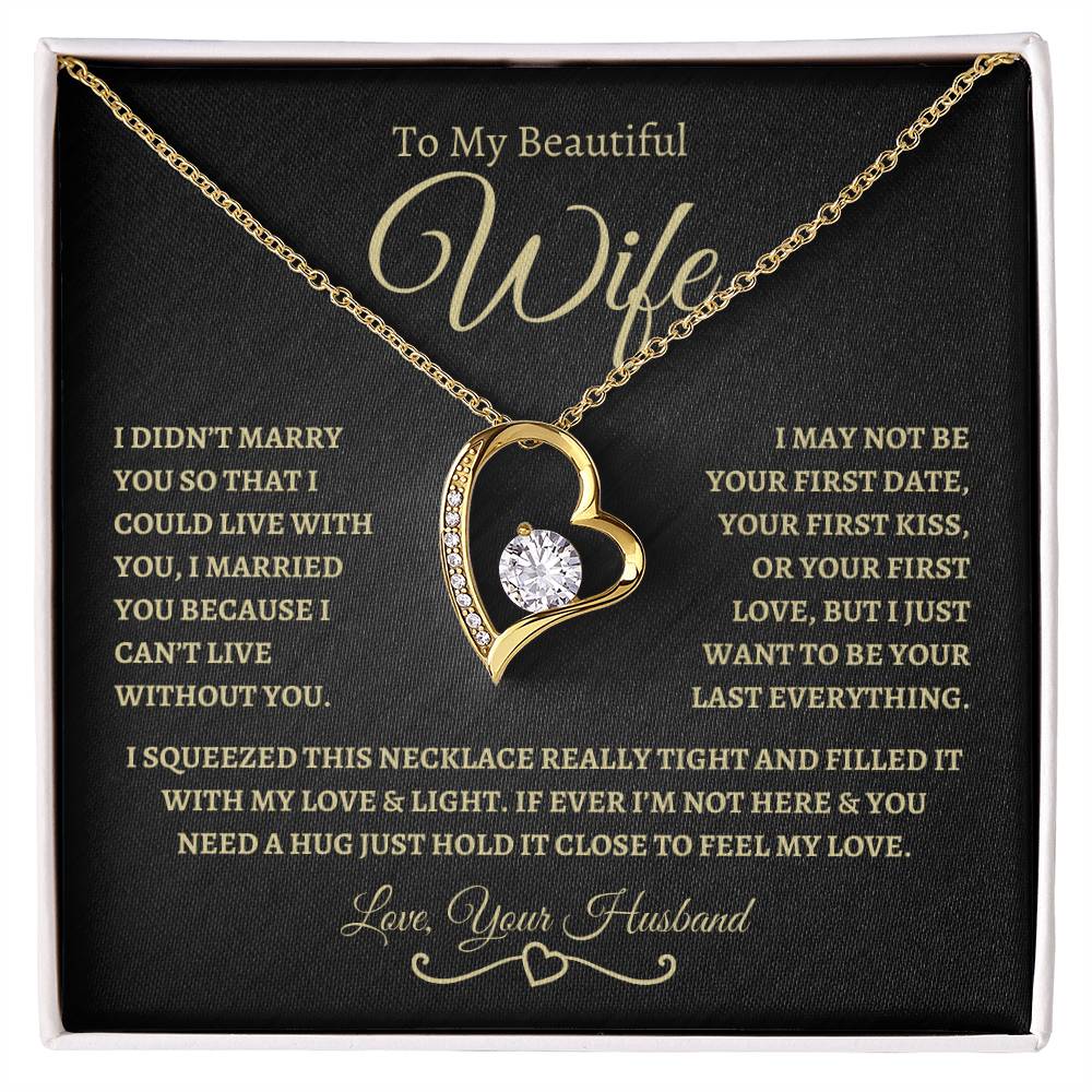 To My Beautiful Wife | Forever Love Necklace - BG
