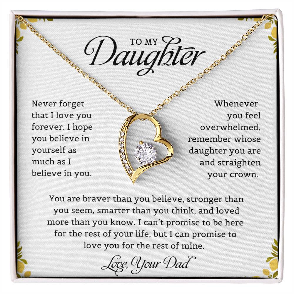 To My Daughter | Never Forget That I Love You, Dad - Forever Love Necklace