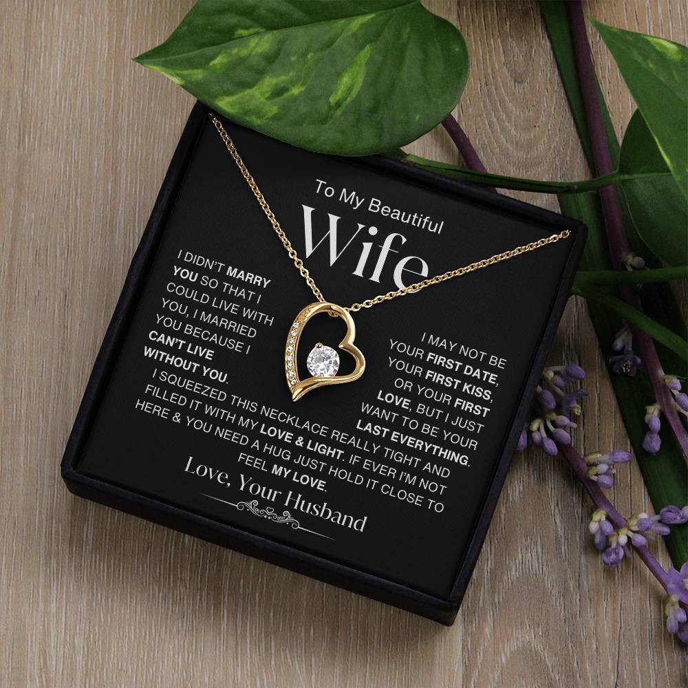 To My Beautiful Wife | Forever Love Necklace - BWv2