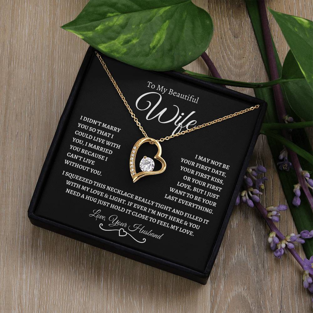 To My Beautiful Wife | Forever Love Necklace - SolidBW