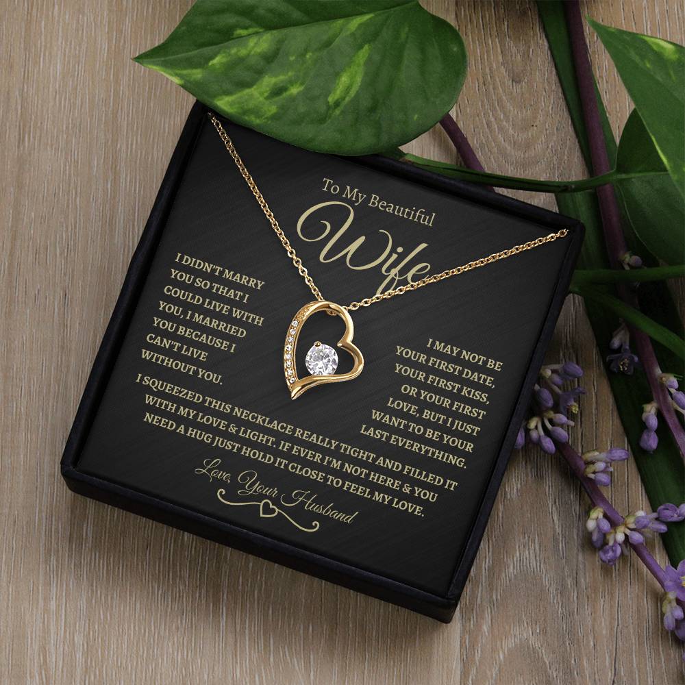 To My Beautiful Wife | Forever Love Necklace - BG