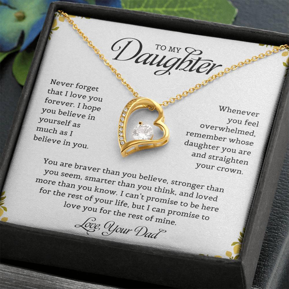 To My Daughter | Never Forget That I Love You, Dad - Forever Love Necklace