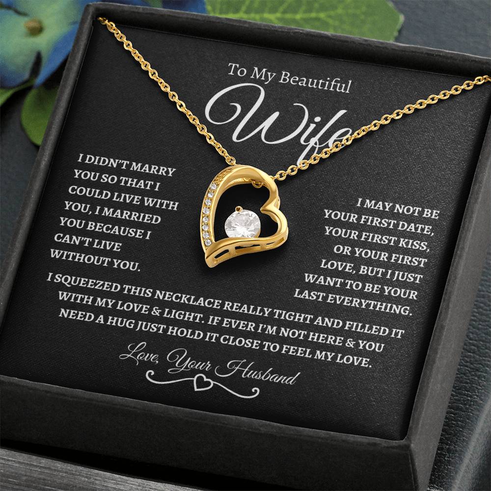 To My Beautiful Wife | Forever Love Necklace - SolidBW