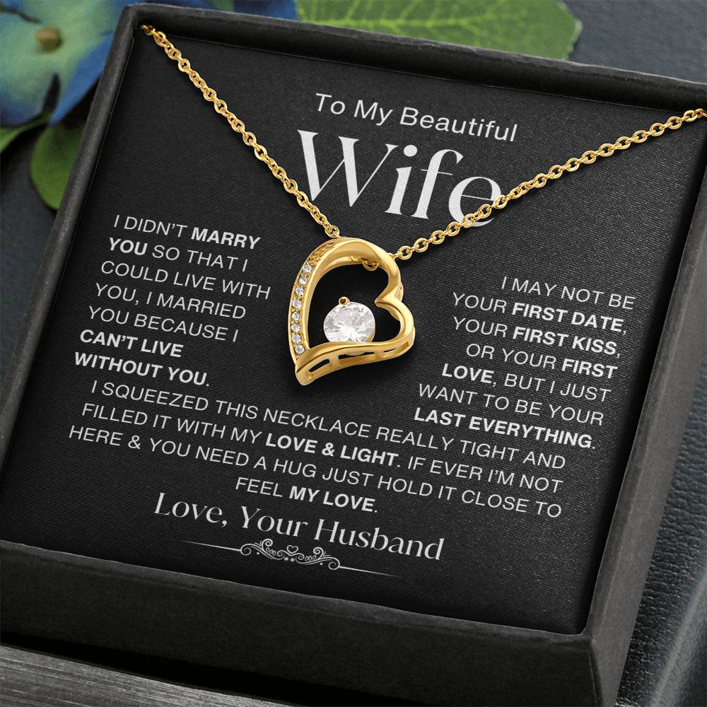To My Beautiful Wife | Forever Love Necklace - BWv2