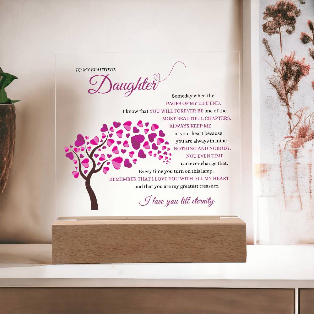 Beautiful Daughter Keepsake Gift ~ Love for Eternity ~ Color Changing Lamp