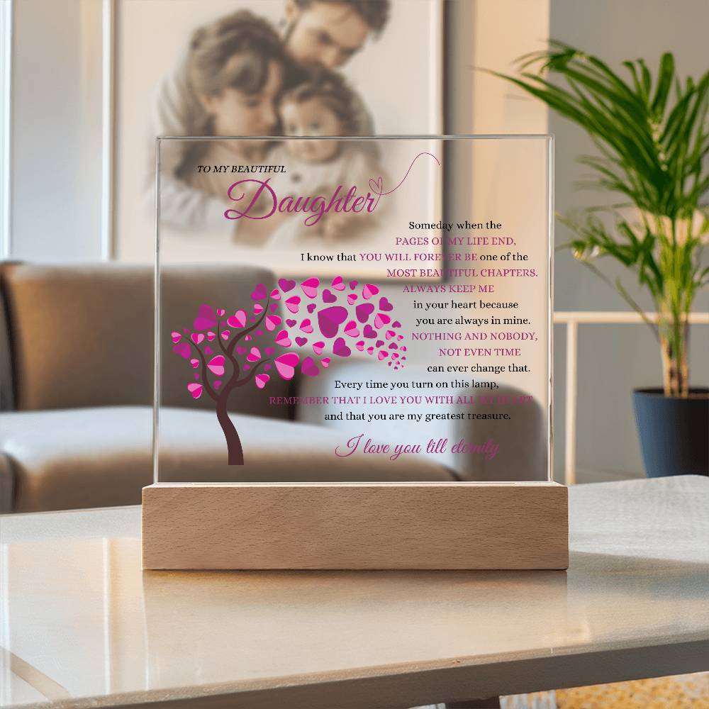 Beautiful Daughter Keepsake Gift ~ Love for Eternity ~ Color Changing Lamp