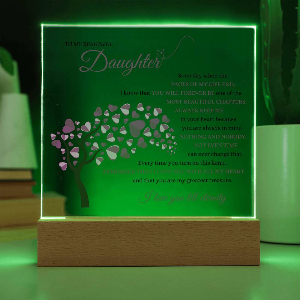 Beautiful Daughter Keepsake Gift ~ Love for Eternity ~ Color Changing Lamp