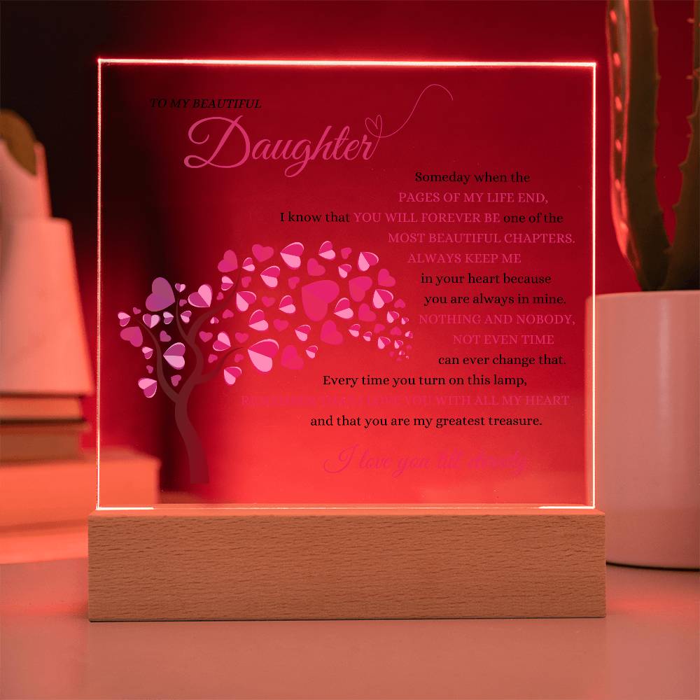 Beautiful Daughter Keepsake Gift ~ Love for Eternity ~ Color Changing Lamp