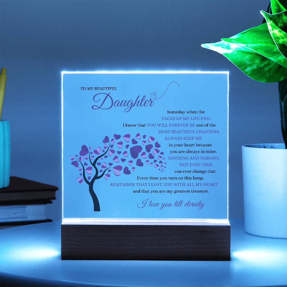 Beautiful Daughter Keepsake Gift ~ Love for Eternity ~ Color Changing Lamp