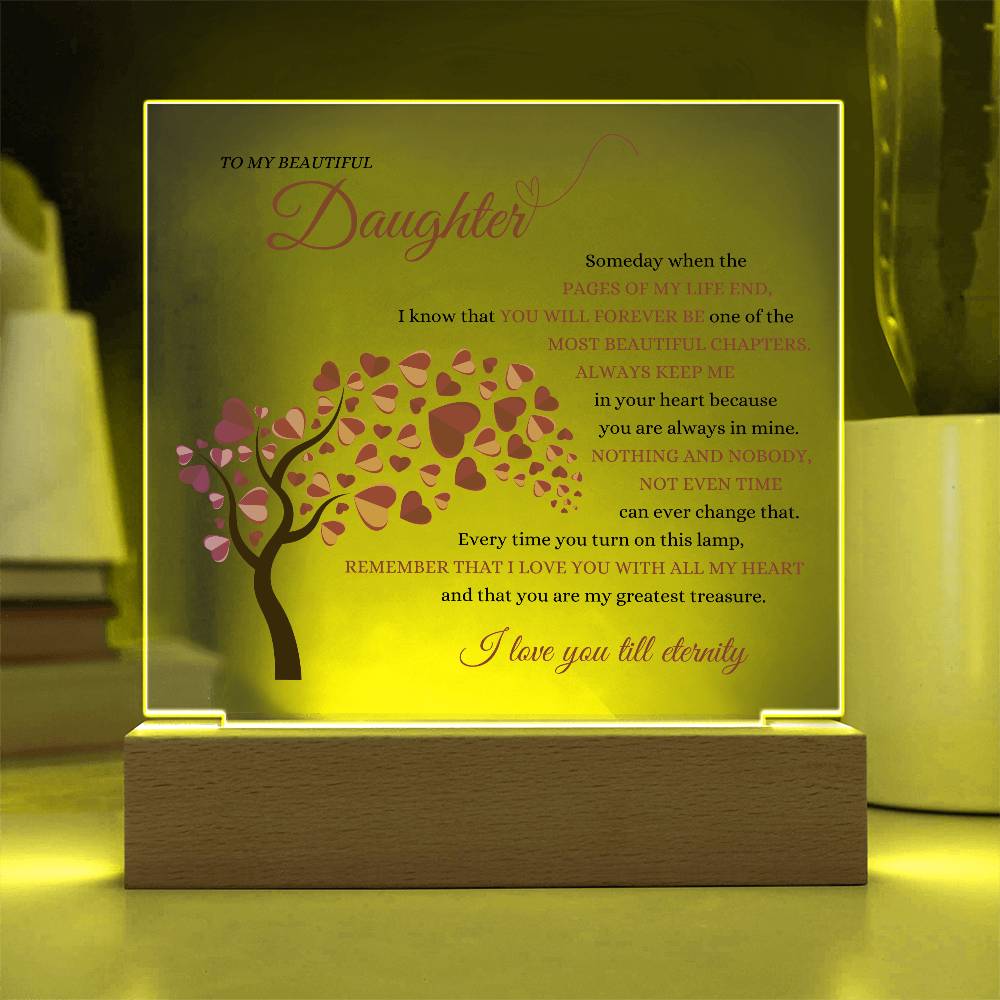 Beautiful Daughter Keepsake Gift ~ Love for Eternity ~ Color Changing Lamp