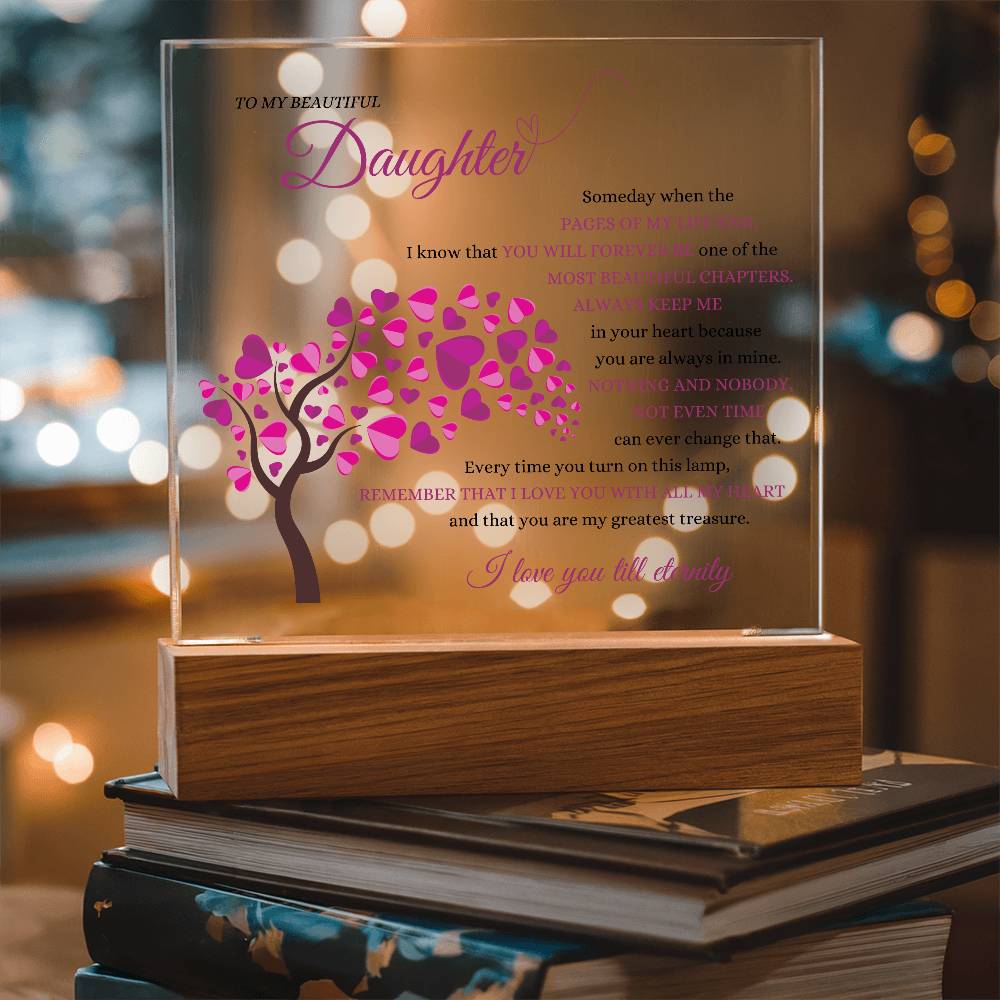 Beautiful Daughter Keepsake Gift ~ Love for Eternity ~ Color Changing Lamp