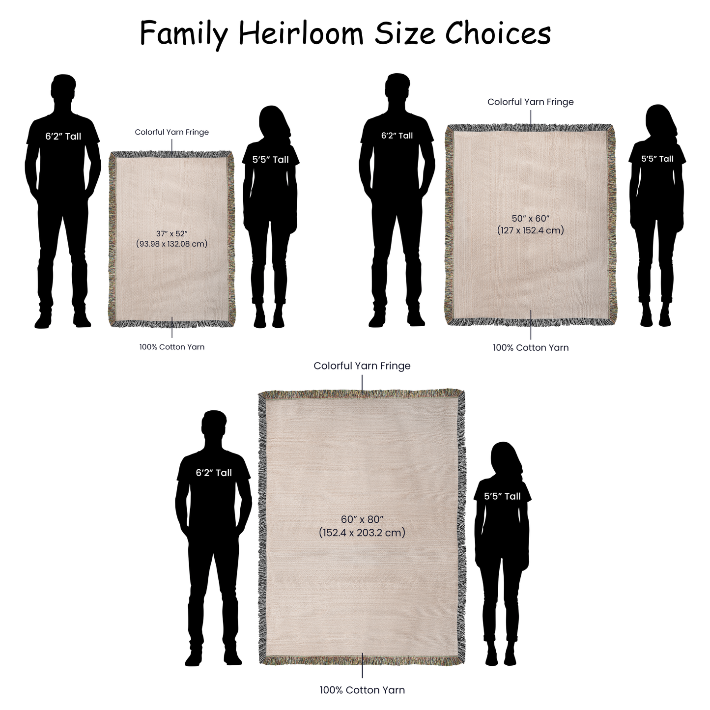 Personalized Heirloom Woven Blanket — Custom Family Photo (Portrait)
